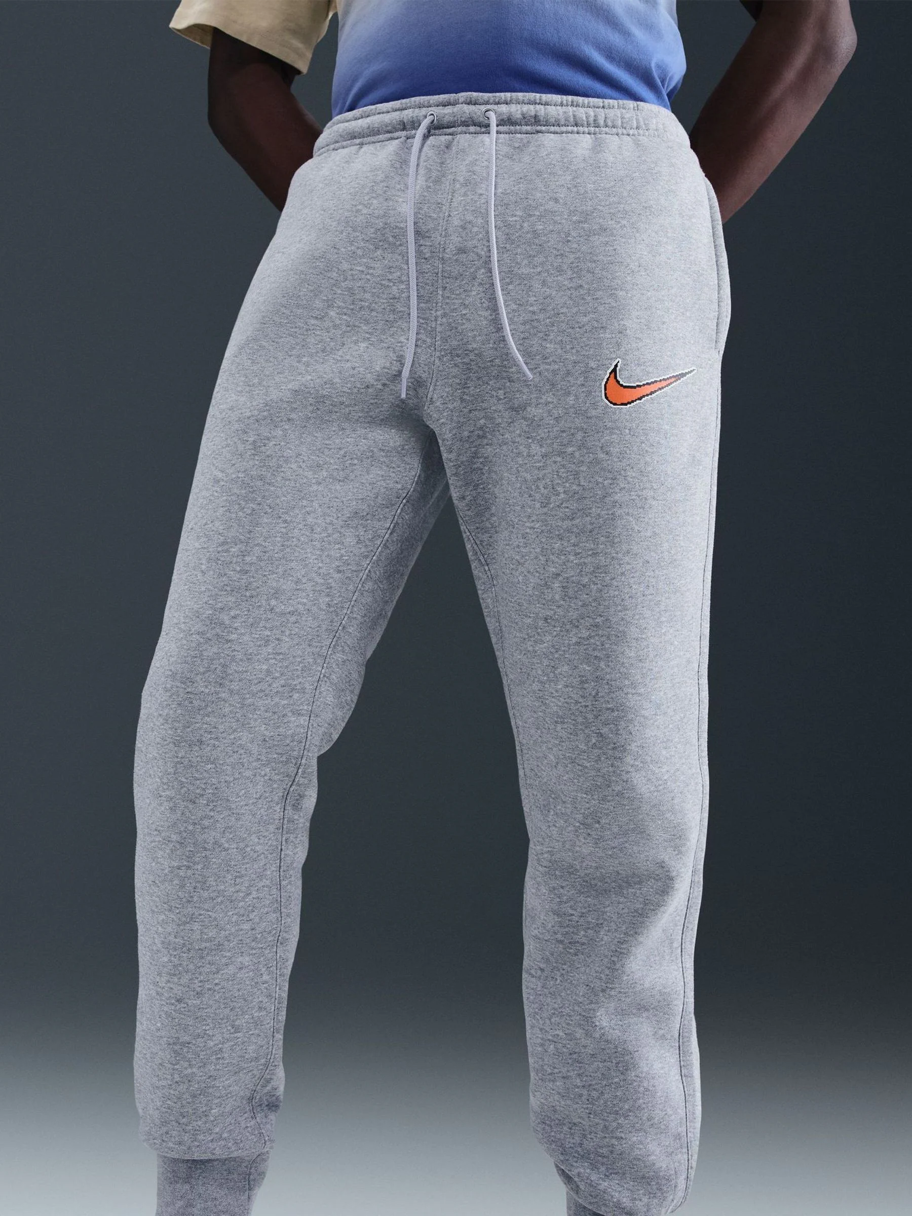 Donkergrijs gemêleerd - Nike Mens Club Bb Gx Joggers