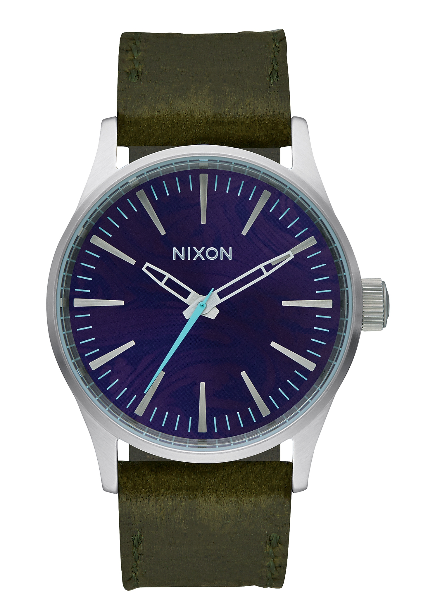 Nixon The Sentry 38 Leather Purple / Olive A3772302