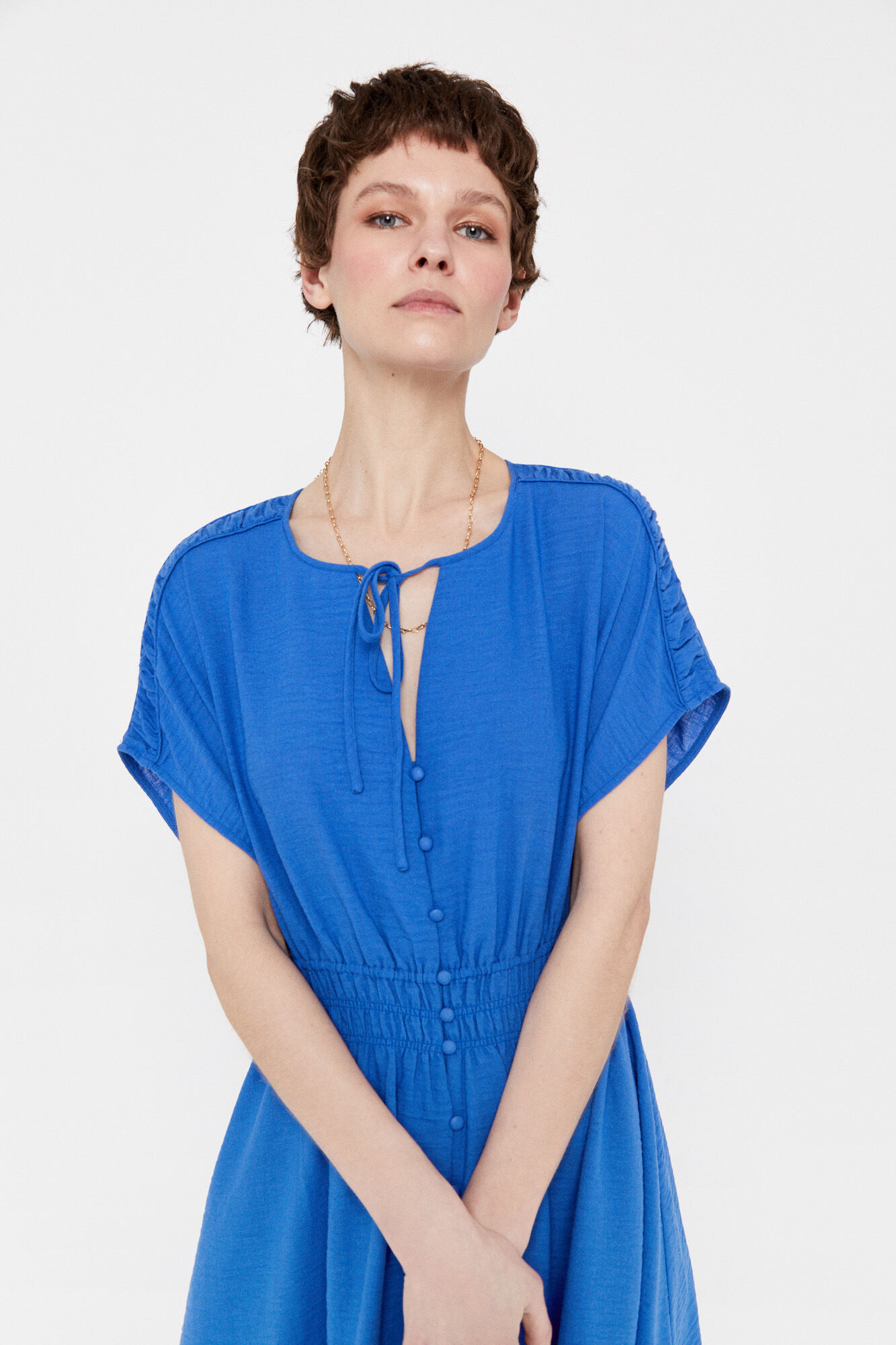 Vestido texturizado - Azul