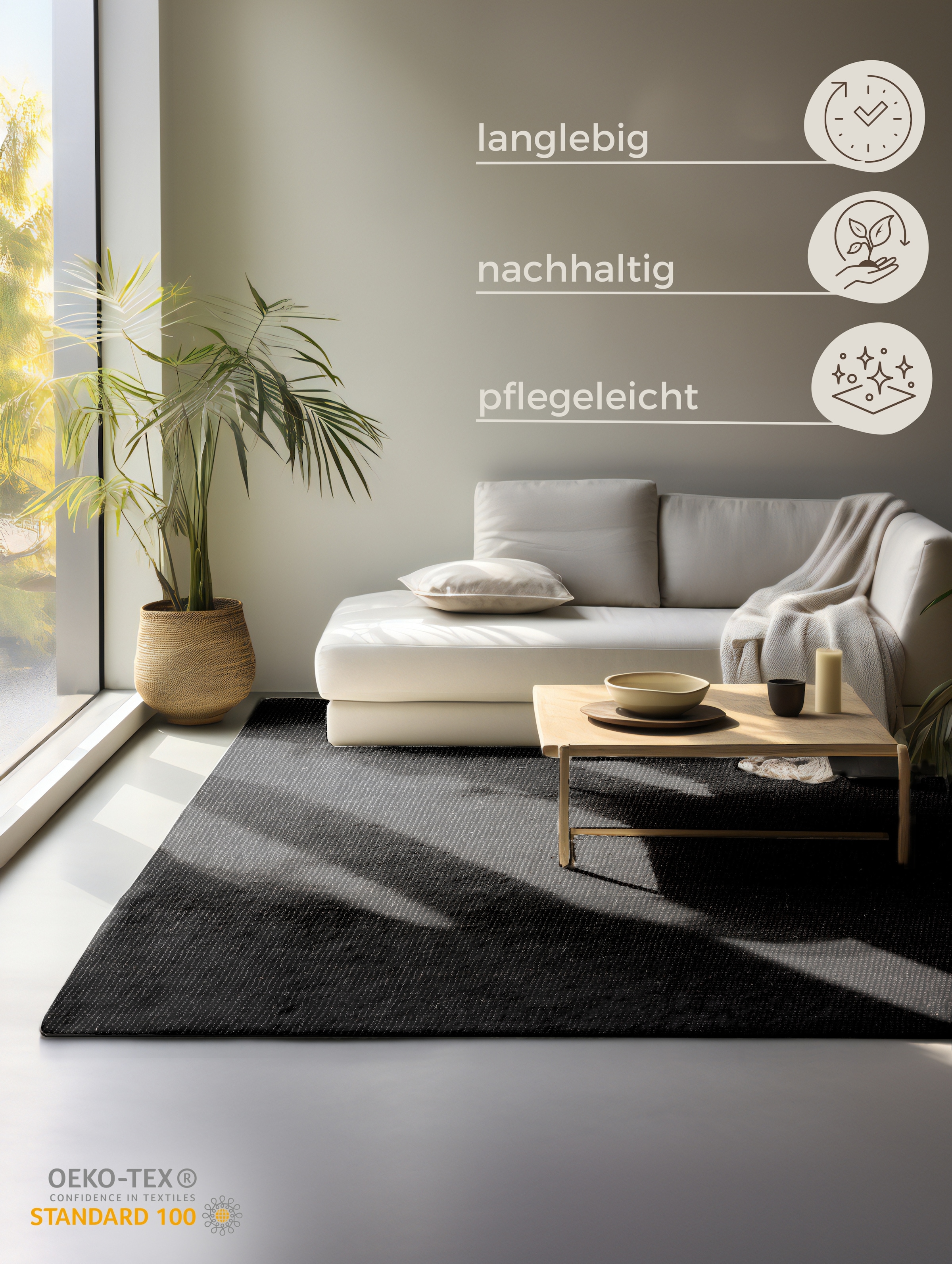 HANSE Home Teppich »Jaipur  Juteteppich,  als Läufer und in Rund« rechteckig 10 mm Höhe 100% Naturfaser, Wohnzimmer, Esszimmer, Schlafzimmer, GRS