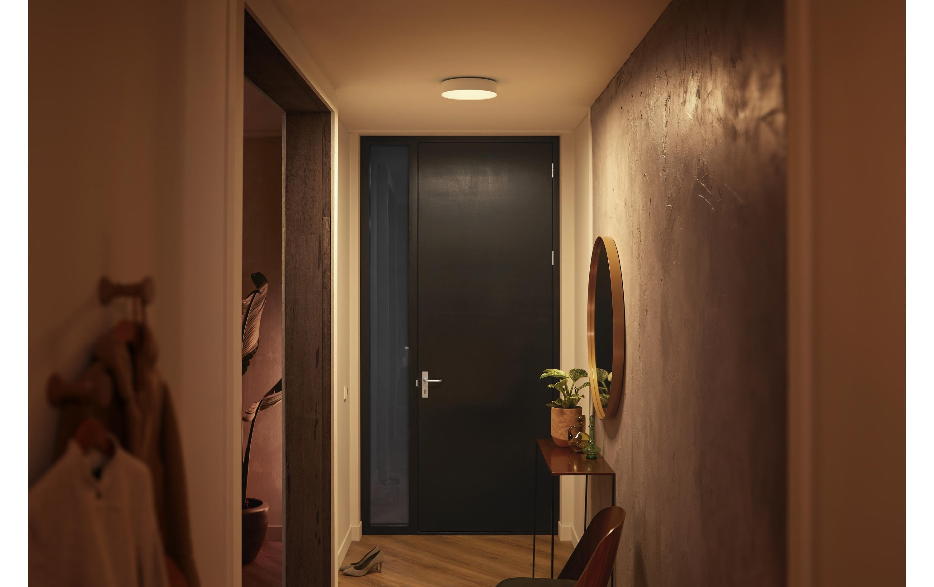 White Ambiance Enrave Deckenleuchte S Weiss + DimmerDeckenlampe steuerbar mit Philips Hue