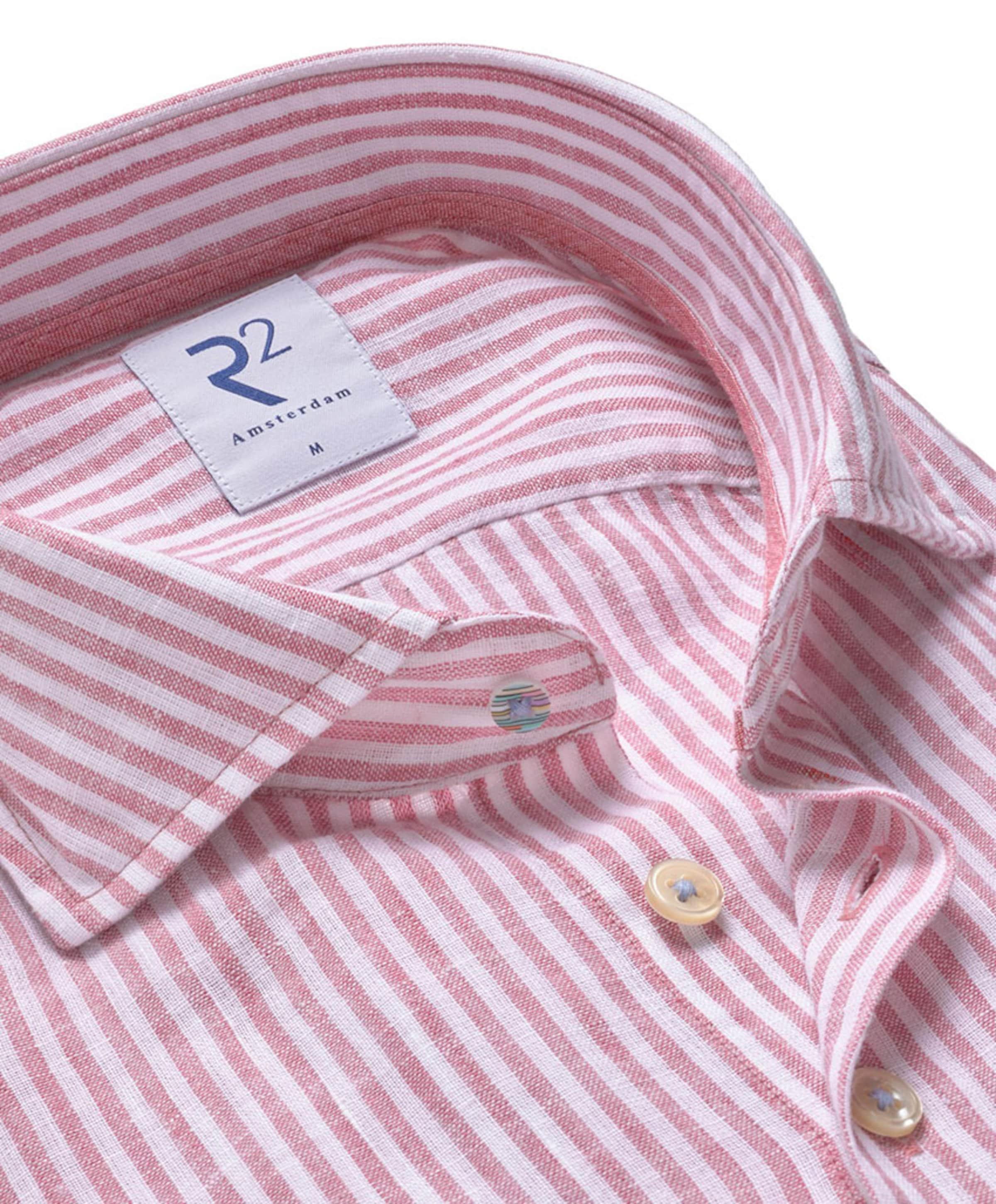 R2 Amsterdam Heren overhemd lange mouw rood