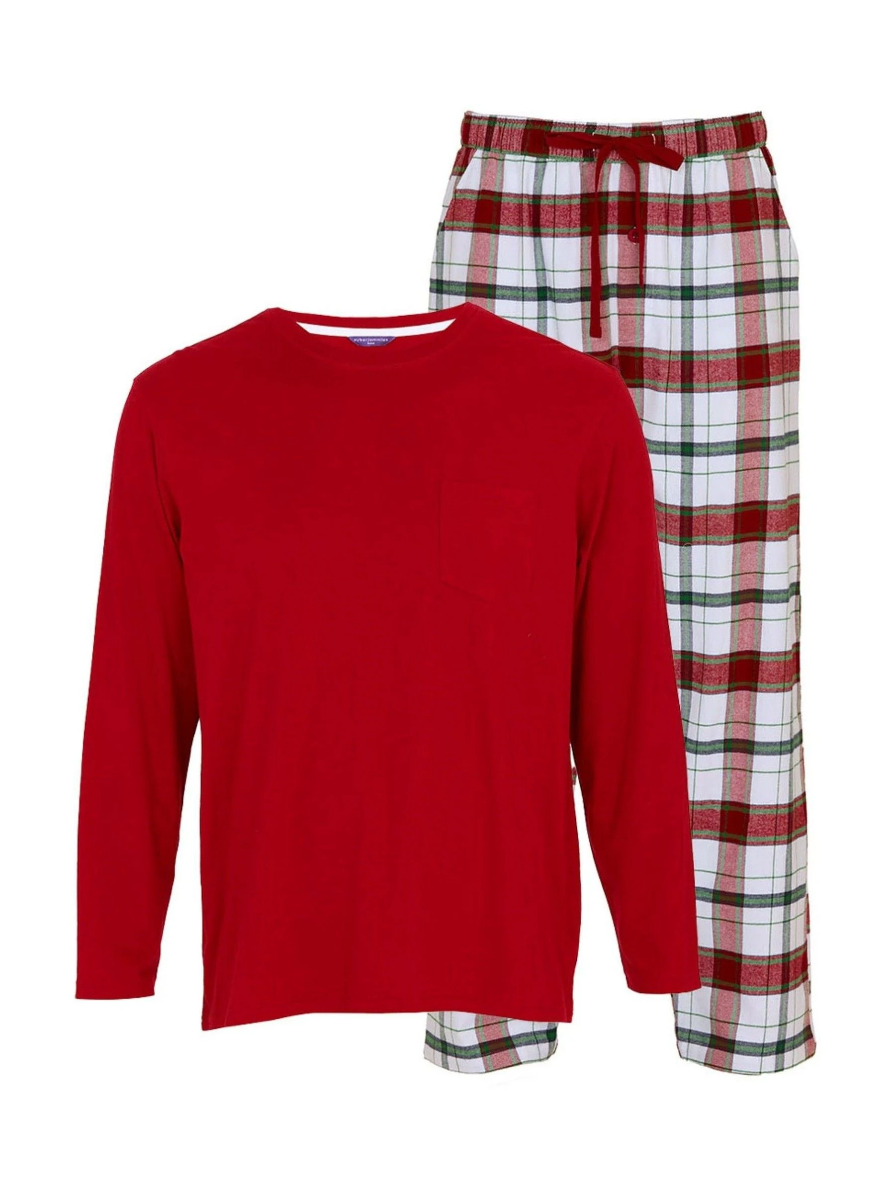 Cyberjammies Ruit pyjamabroek en effen jersey T-shirt