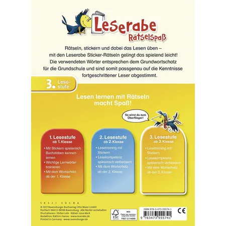 Ravensburger Sticker-Rätsel zum Lesenlernen, 3. Lesestufe