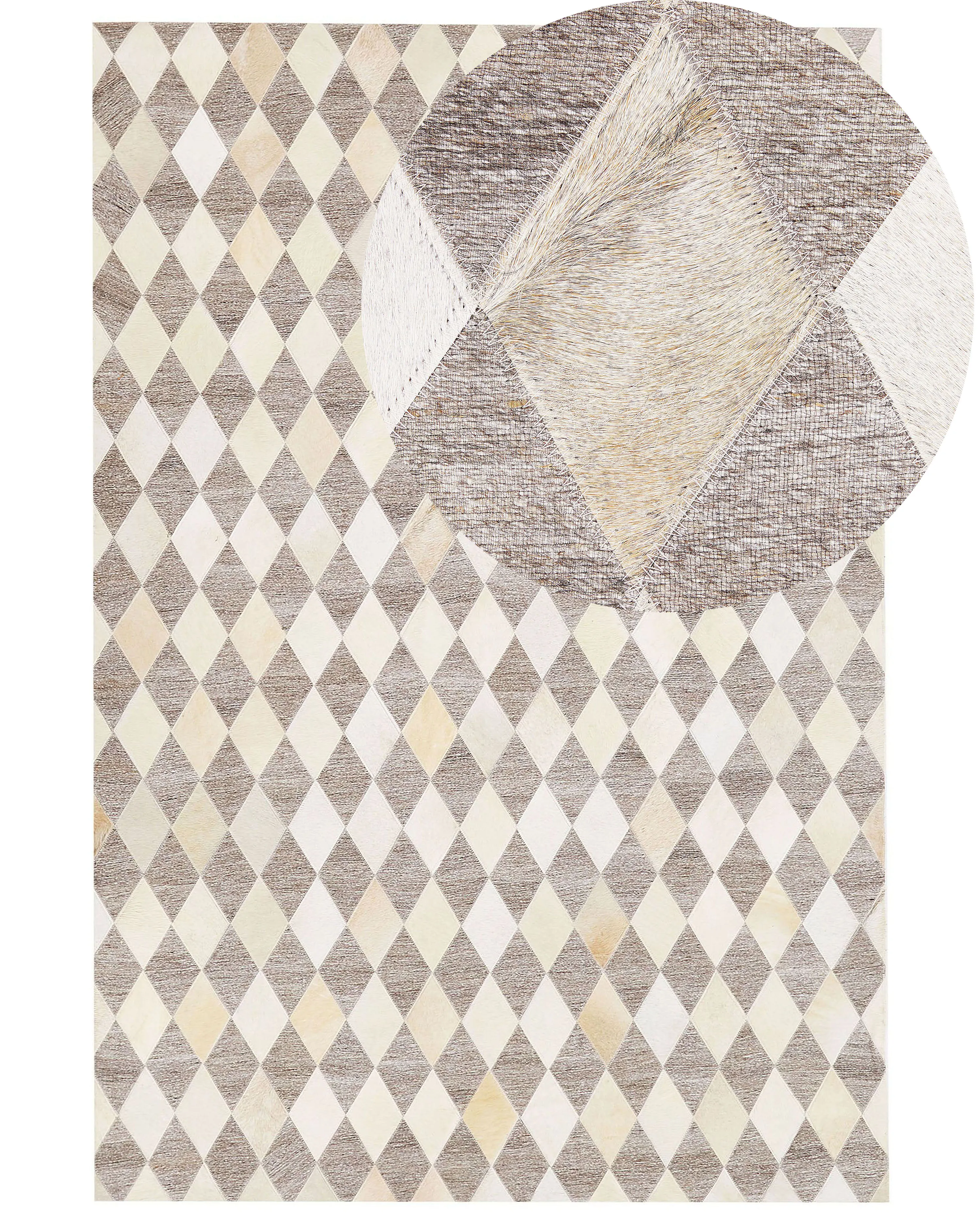 Vloerkleed SESLICE Beige 160 x 230 cm Leer