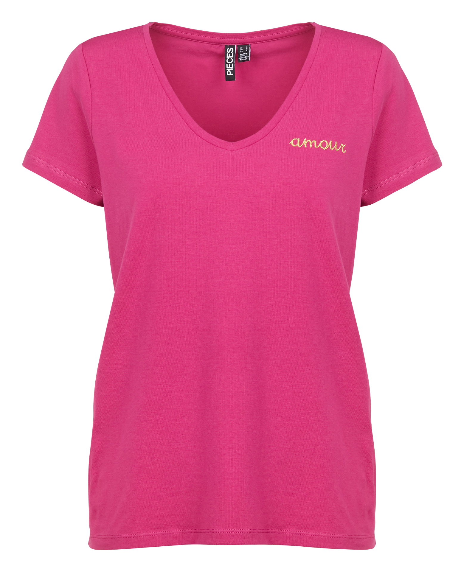 VILLY - Tee-shirt col V brodé en coton | Violet