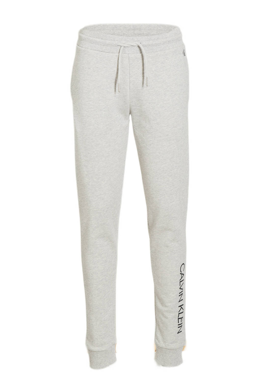 CALVIN KLEIN JEANS regular fit joggingbroek van katoen grijs melange