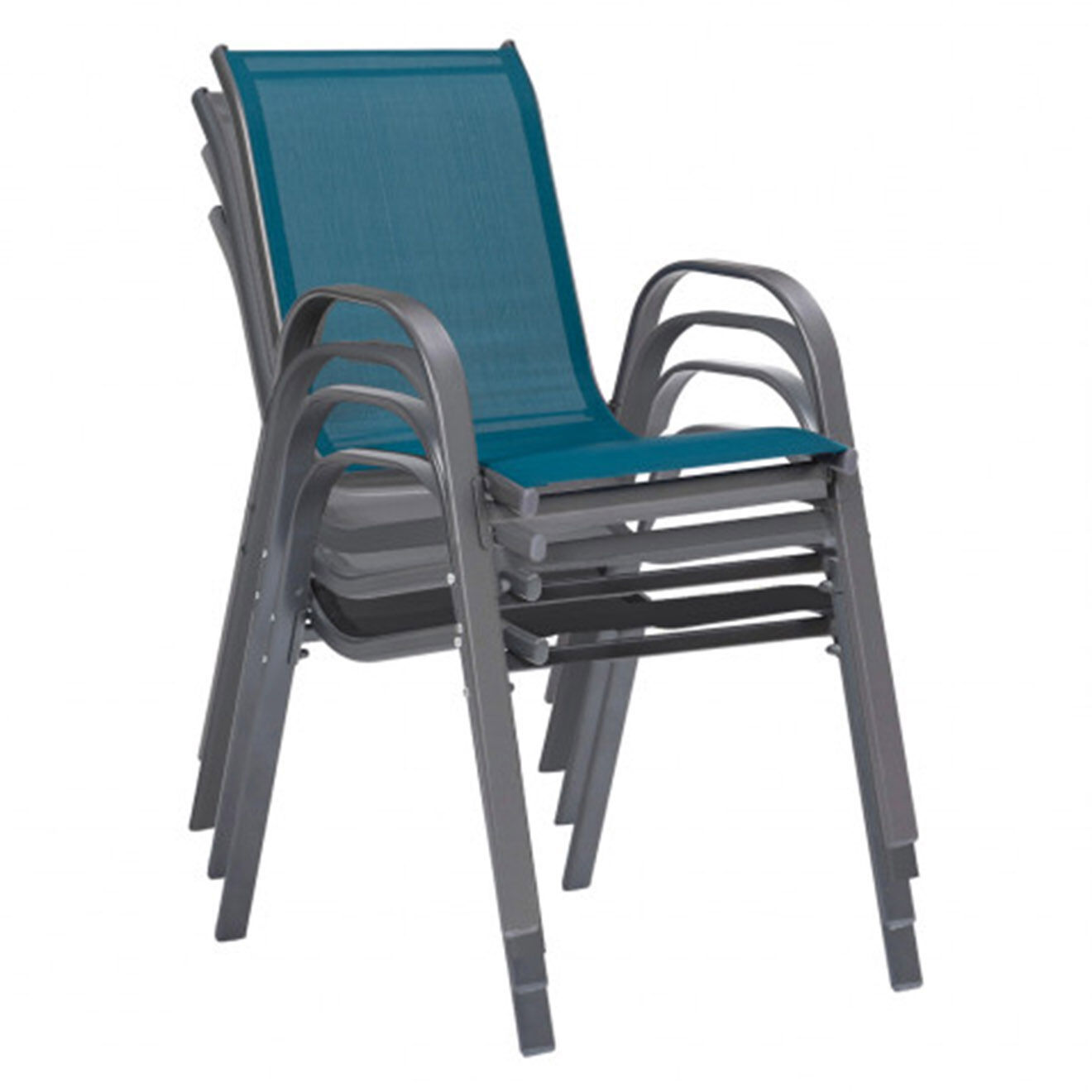 Pratik Garden 4 Chaises de jardin multicolores -51.5x68x84 cm