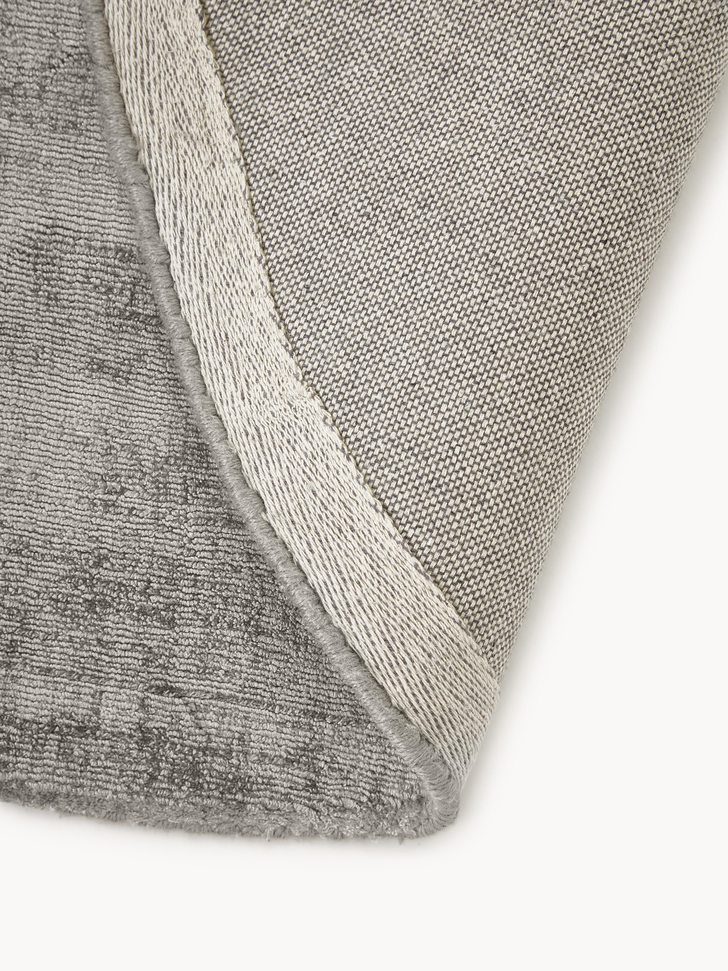 Rond viscose vloerkleed Jane, handgeweven