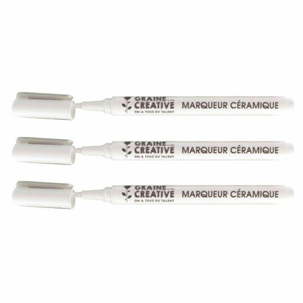 3 marqueurs pour céramique blancs