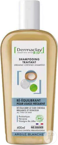 Dermaclay Shampoing Rééquilibrant Aux Probiotiques Bio Tous Types De Cheveux Flacon 400ml