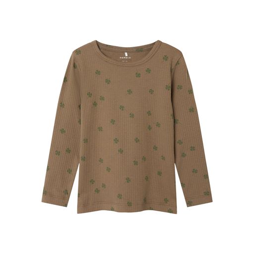 Name It Noellus Langærmet T-shirt, Walnut, 98 cm