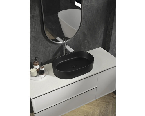 Jungborn opzetwastafel ONE 60 x 38 cm mat zwart incl. keramische afvoerplug