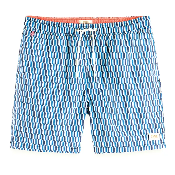 Scotch & Soda Mid Length Mini Printed AOP Zwemshort Heren
