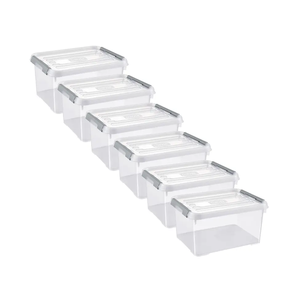 Curver Handy  Opbergbox - 15L - 6 stuks - Transparant met deksel