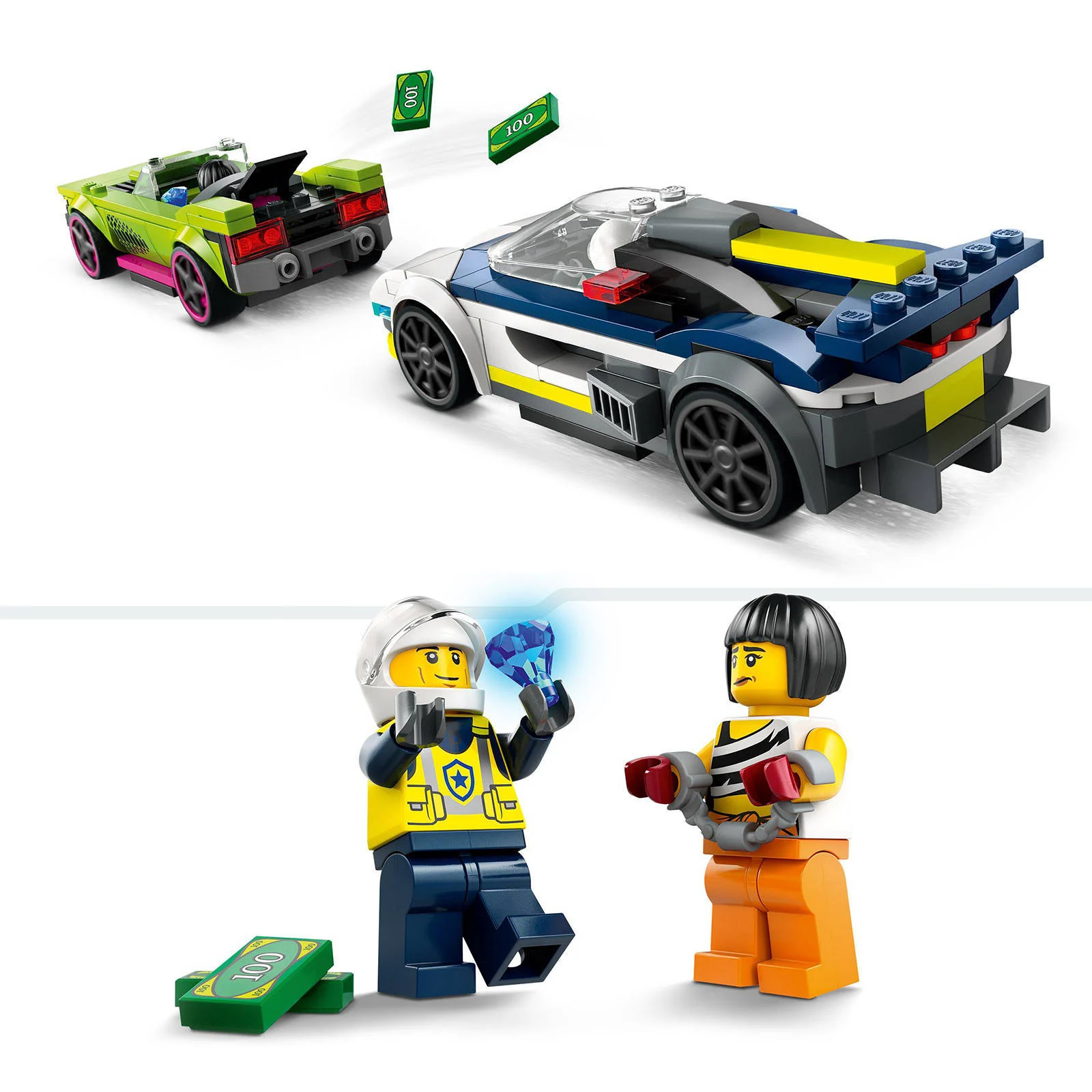 LEGO Politiewagen en snelle autoachtervolging Politie Auto Speelgoed Set 60415