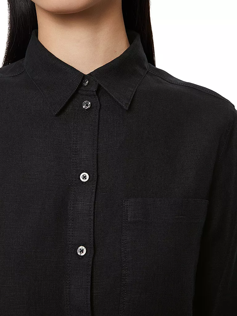 MARC O'POLO Leinenbluse  schwarz