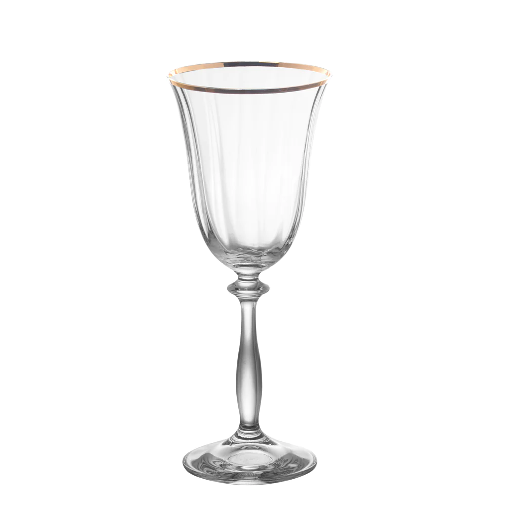 Boîte de 6 verres à pied Angela filet or 25 cl Table passion