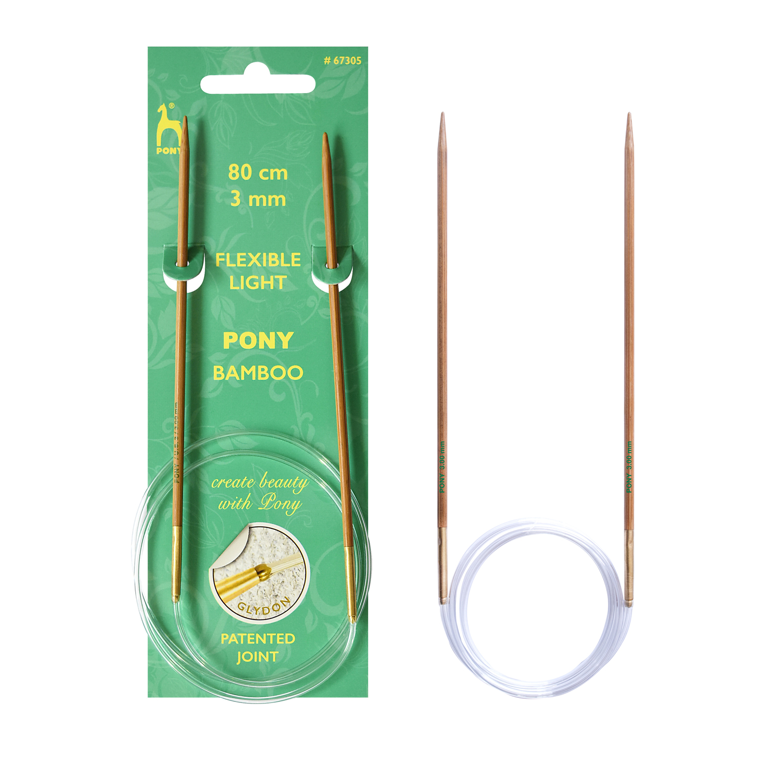 Pony rundpinne bambus 80 cm - Lillelam