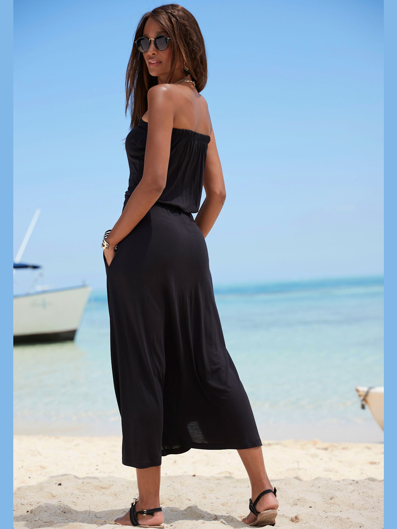 Robe bustier élastique à l'encolure