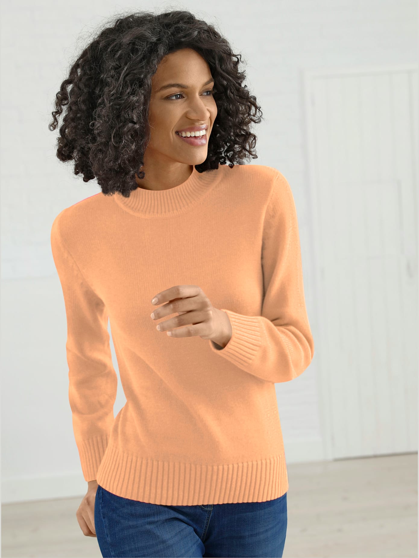 Pull femme col tortue finitions côtelés