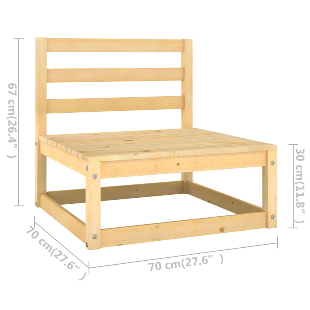 Salon de jardin meuble d'extérieur ensemble de mobilier 11 pièces avec coussins bois de pin massif