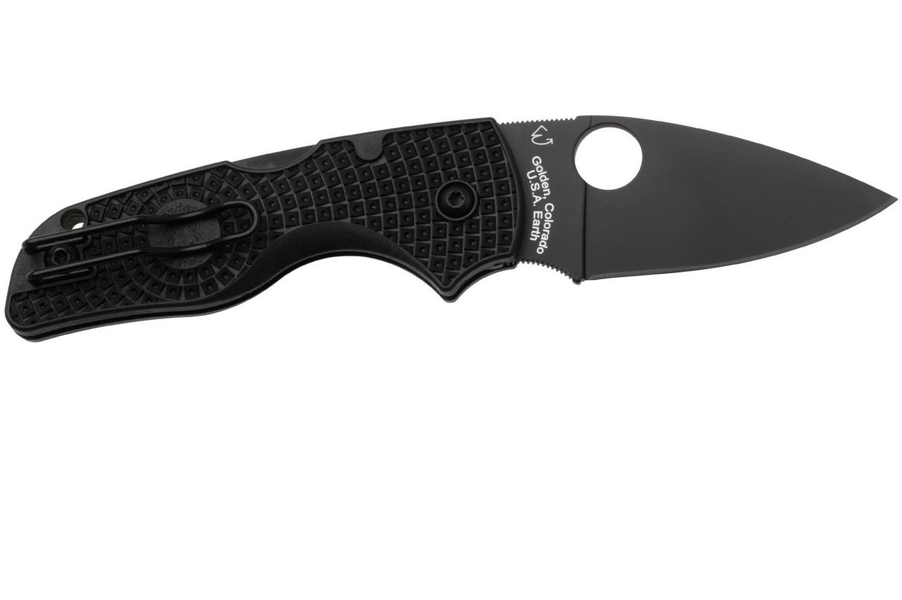 Spyderco Lil’ Native Lightweight Backlock Black DLC C230PBBK Black FRN, zakmes