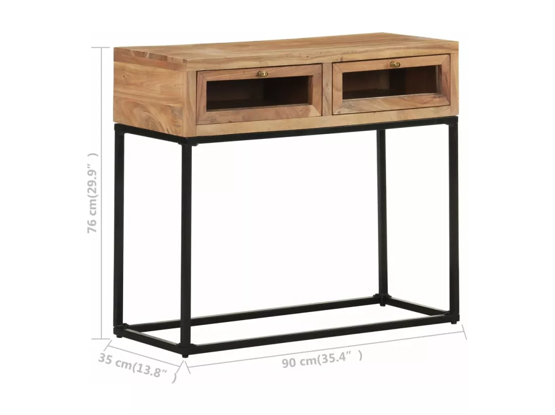 Table console 90x35x76 cm Bois d'acacia massif