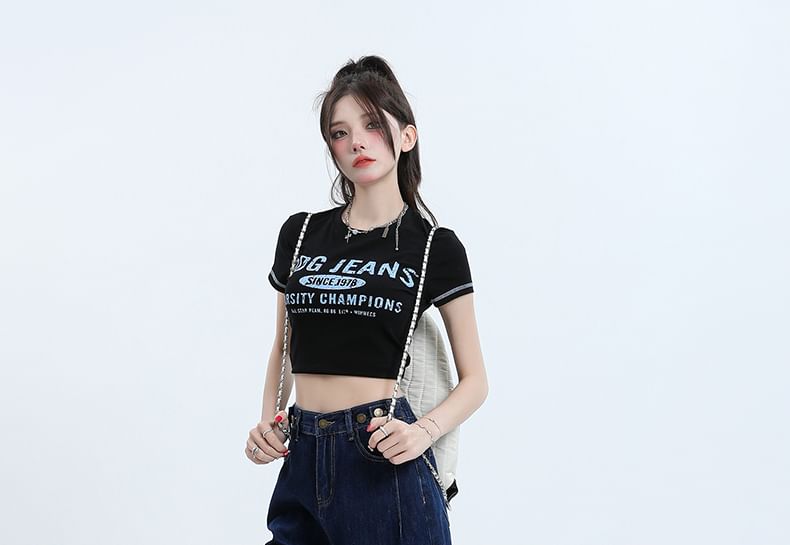 Magimomo - Denim shorts met hoge taille en wijde pijpen