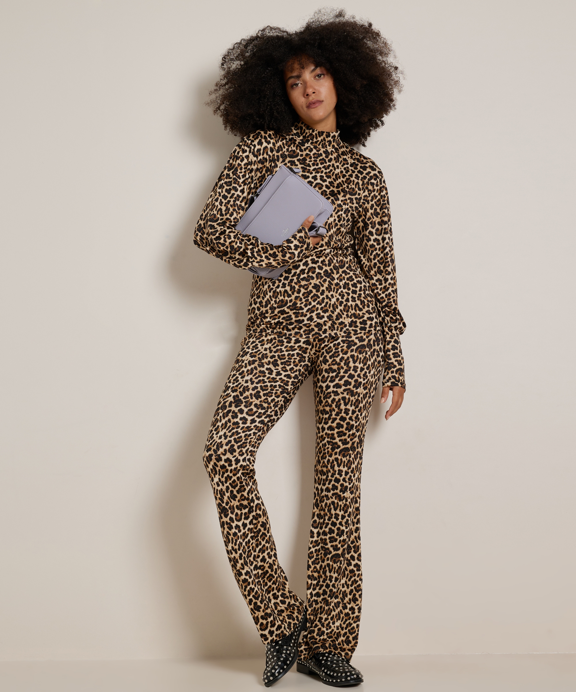 flared fit broek met print