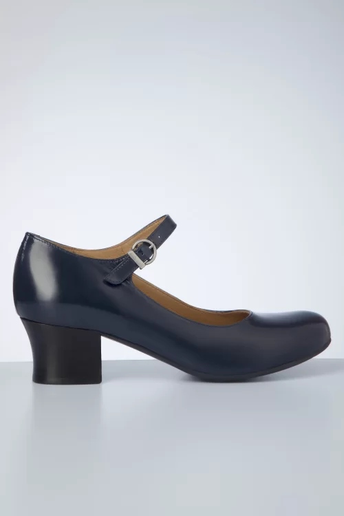 Miz Mooz Felicite lak pumps in denim blauw