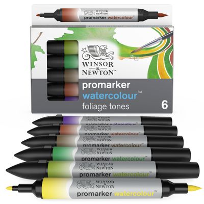 ProMarker Watercolour - 6 Marqueurs double pointe - tons feuillage