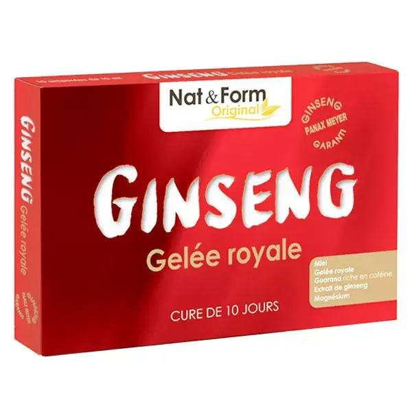 Geleia Real de Ginseng Original Nat & Form, 30 ampolas
