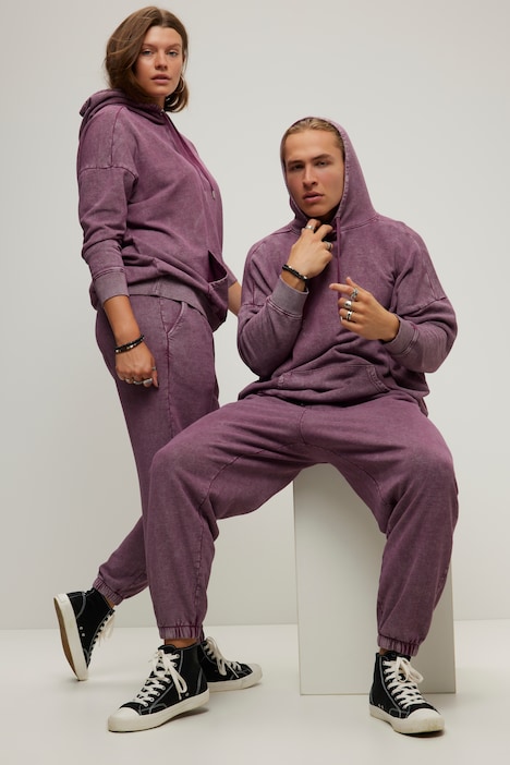 Sweatpants, Wide Legs, Washing-Effekt, Elastikbund, Unisex