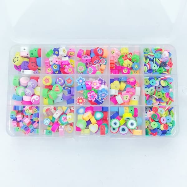 Clay Beads / Heishi Beads Fimo Kit - KREA DIY Smykkesett med forskjellige perler - 4500 stk
