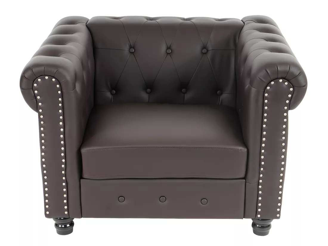 Fauteuil relax Edinburgh Pieds ronds, pieds ronds, brun antique