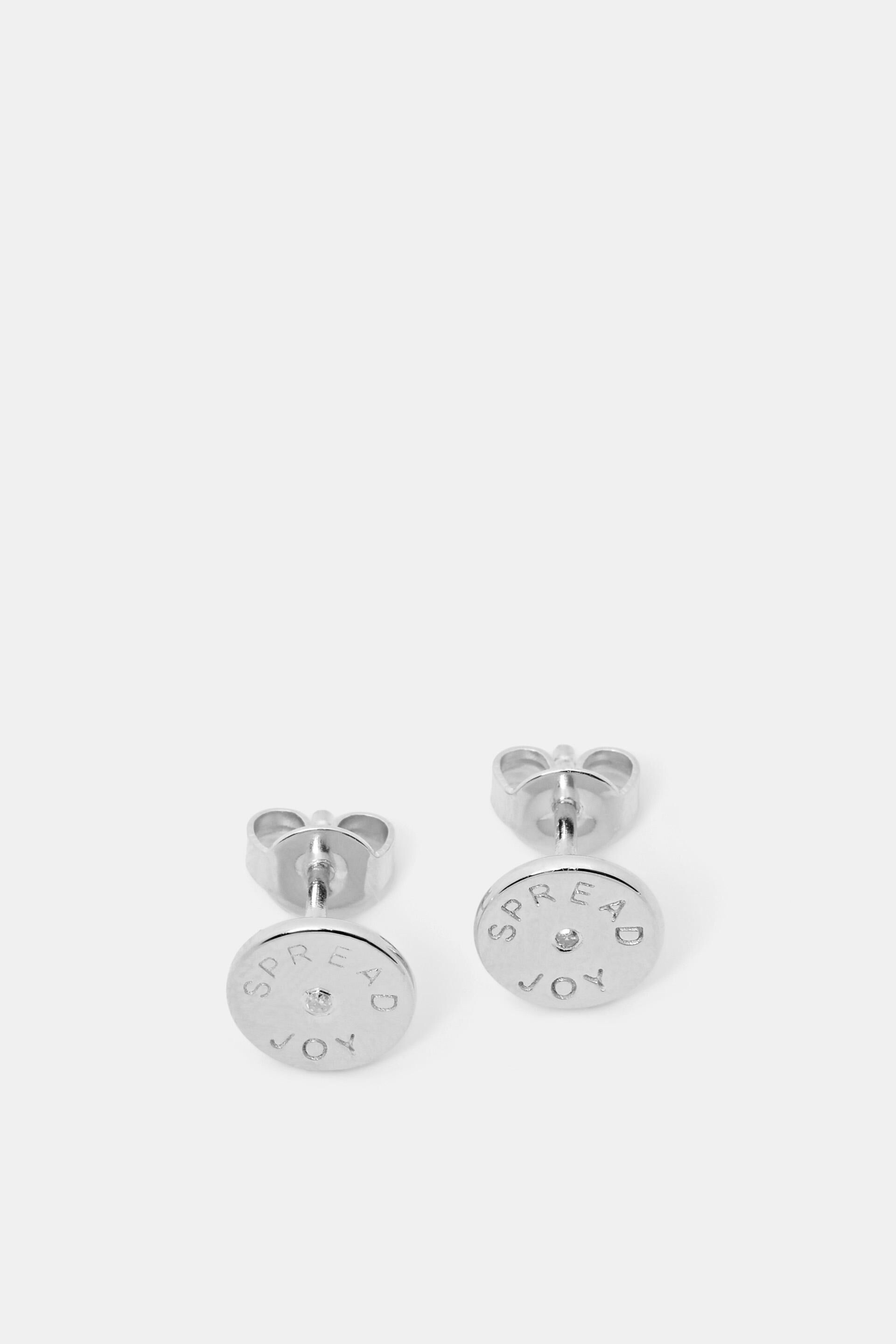Clous d’oreilles ornés d’un diamant, argent sterling