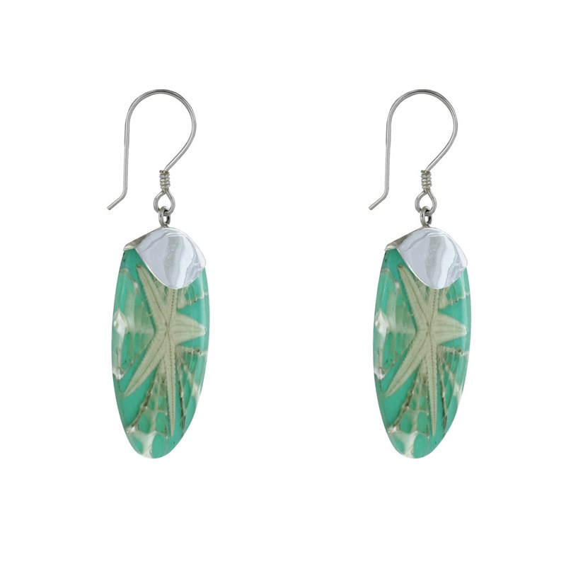 Boucles d'Oreilles Argent Disque Etoile de Mer