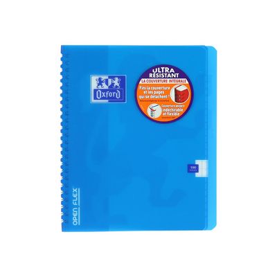 Oxford Openflex - Cahier polypro à spirale 17 x 22 cm - 100 pages - grands carreaux (Seyes) - disponible dans différentes couleurs
