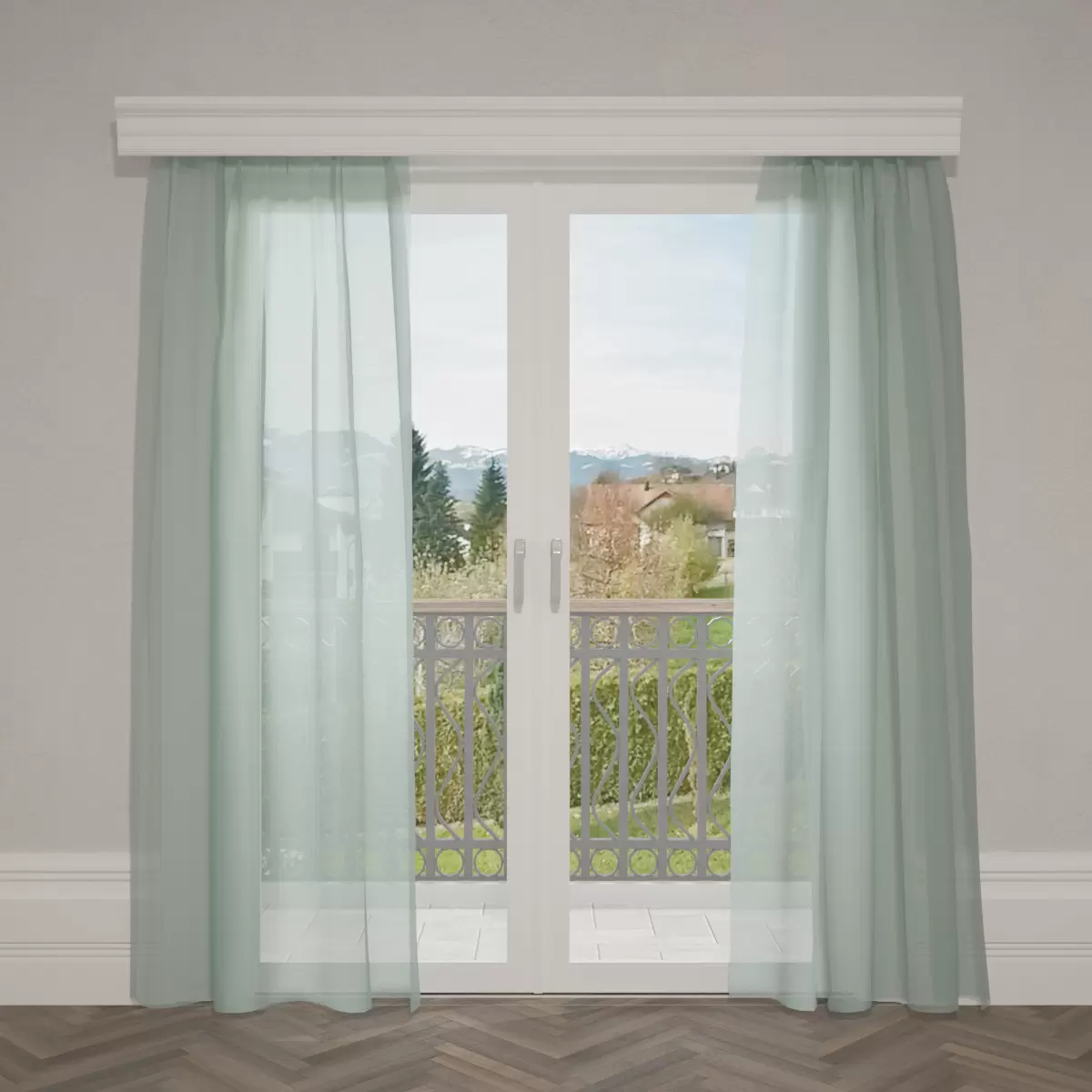 Tagvorhang Voile grün