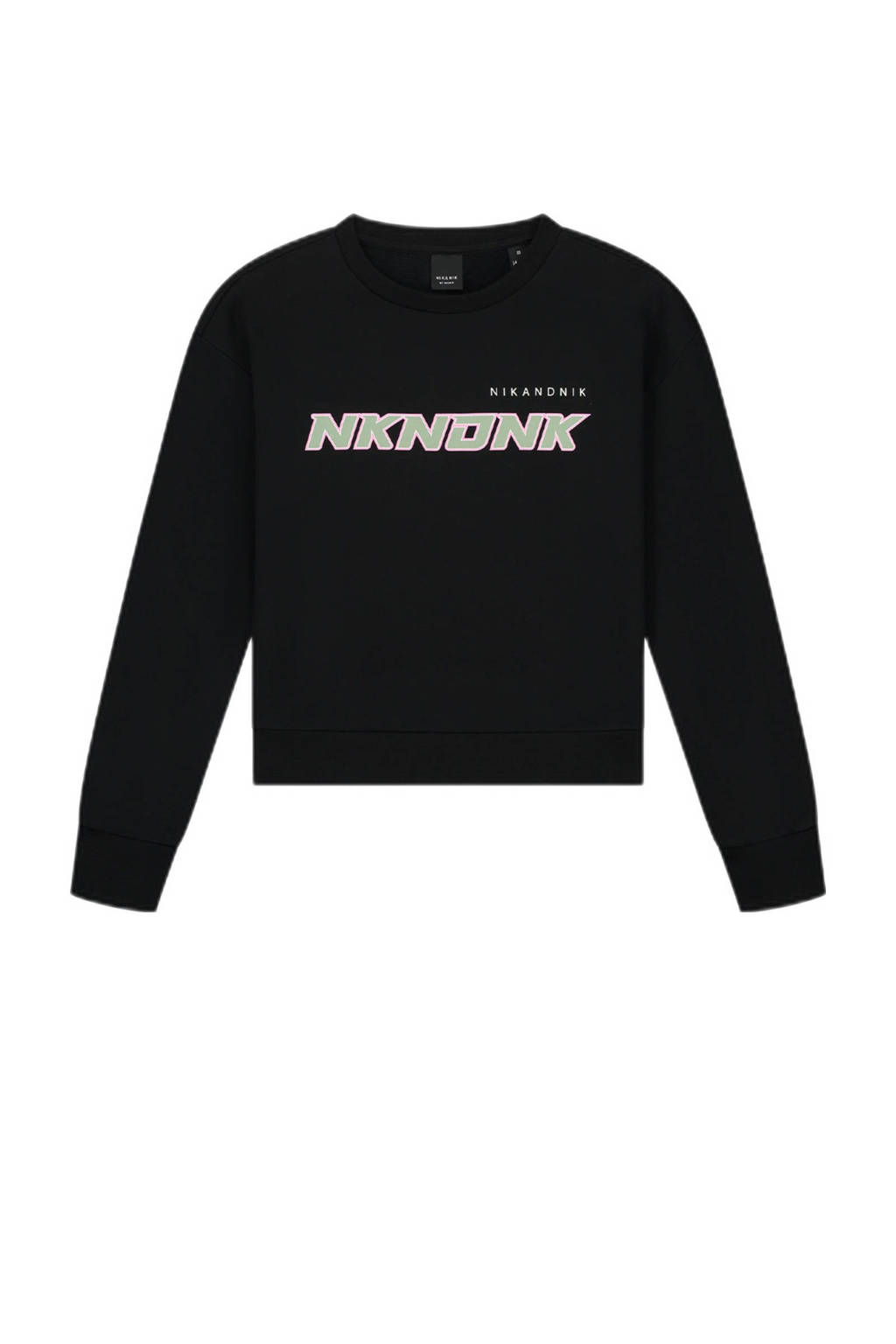 NIK&NIK sweater Racer met printopdruk zwart