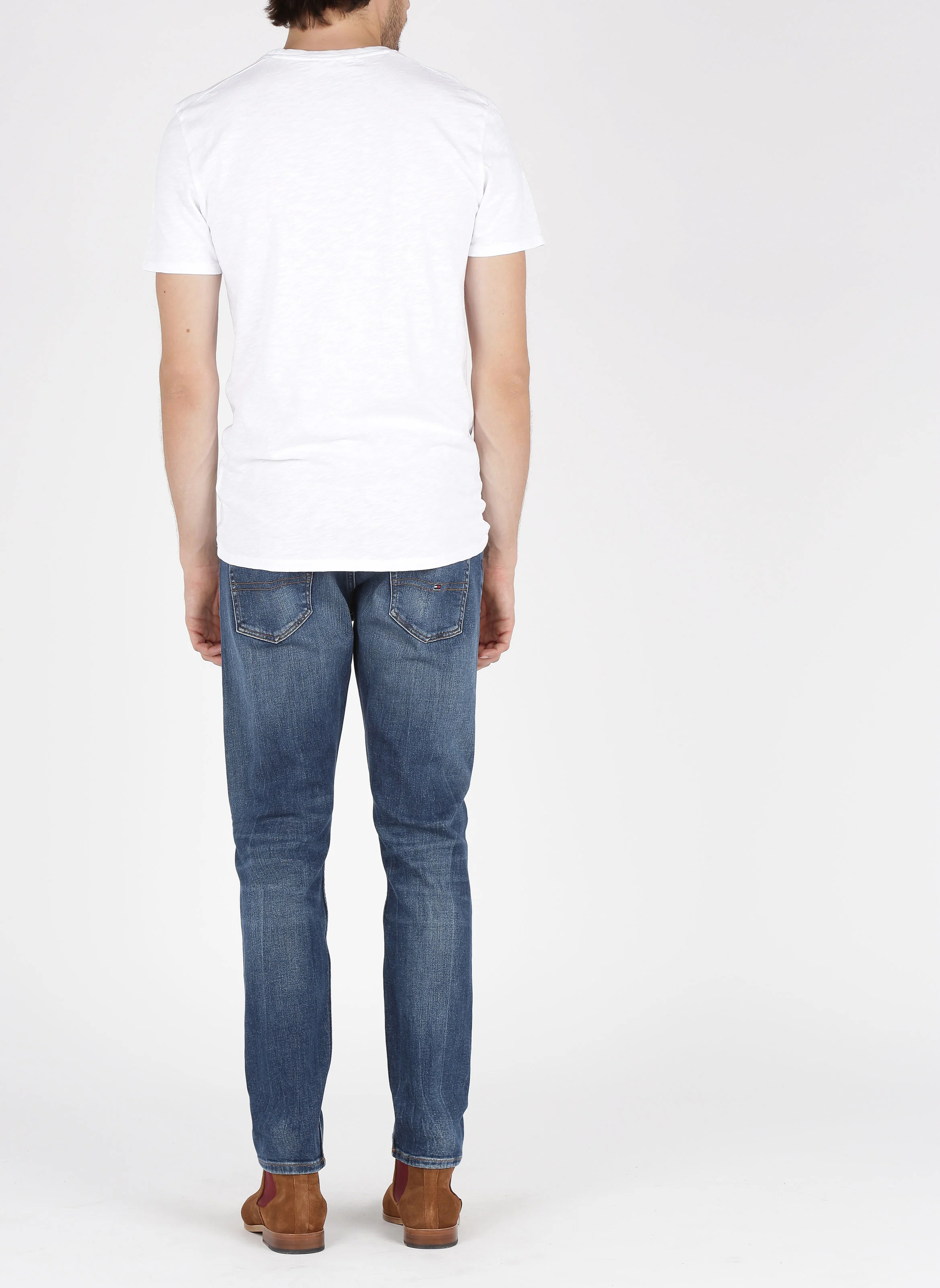 BYSAPICK - Tee-shirt regular-fit à col rond en coton | Blanc
