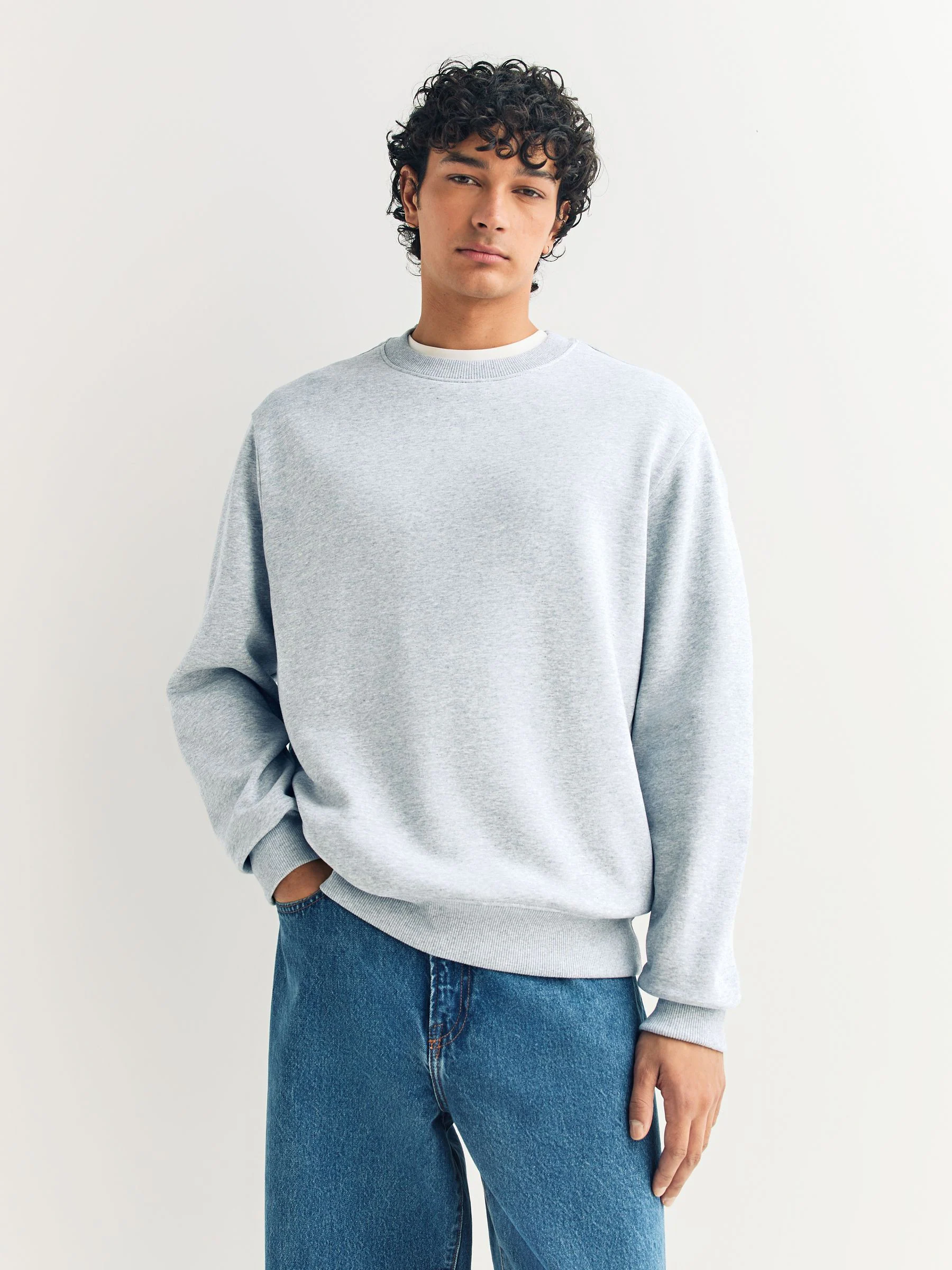 Zwart/Marineblauw/Gemêleerd grijs - Heavyweight Cotton Rich Jersey Crew Sweatshirts 3 Pack