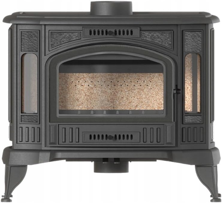 Kaminofen Gusseisen KRATKI K9 ECO – 8 kW – Ø150 – freistehender Holzofen im Retro-Stil – erfüllt Ekoprojekt & BImSchV 2