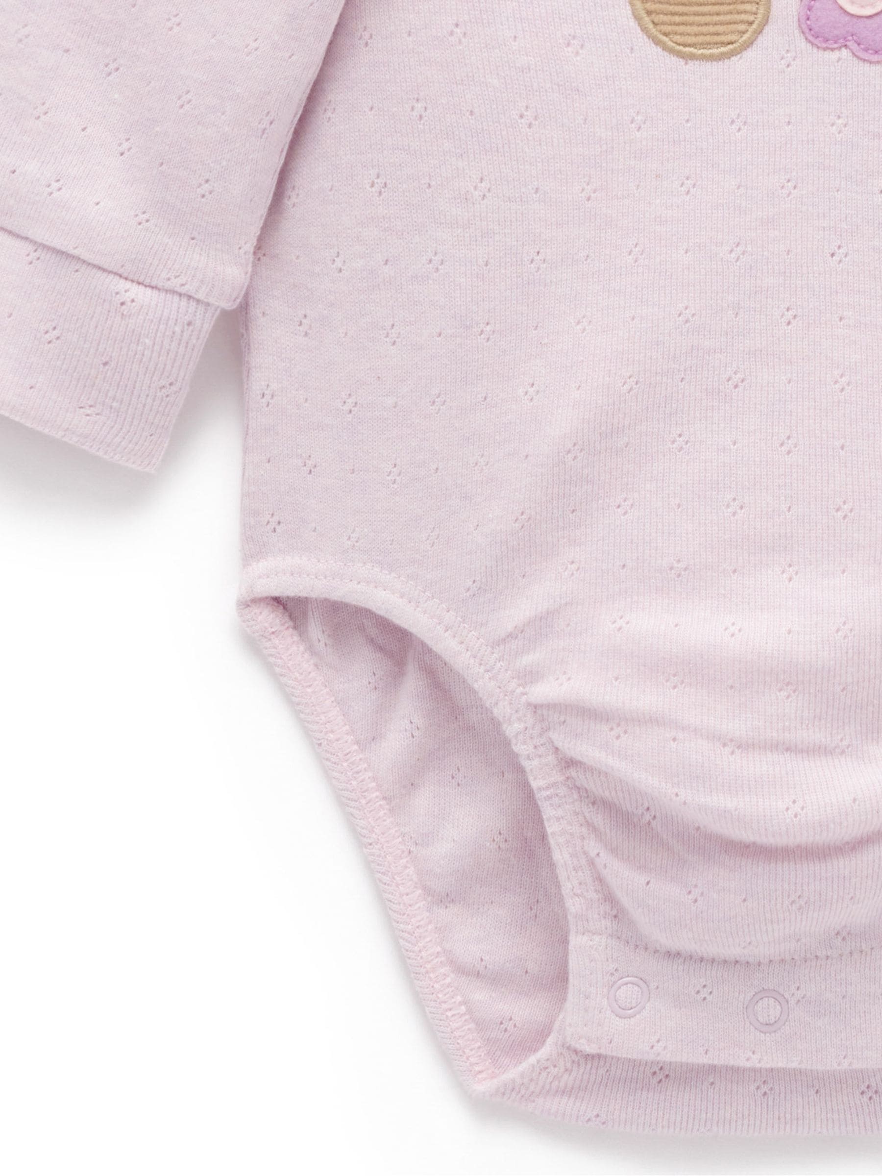 Lichtroze - Purebaby Appliqué Bodysuit