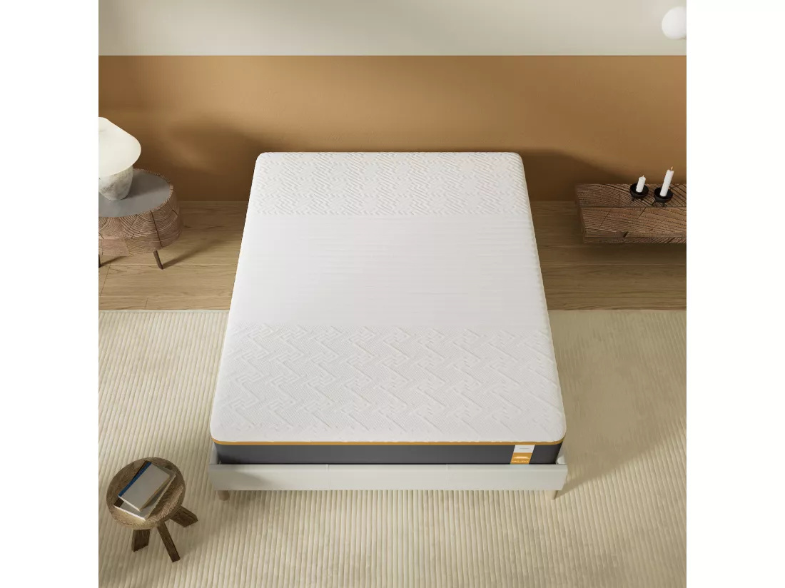 Matelas 90x190cm Ferme, Latex Naturel et Gel Mémoire De Forme, 28 Cm D'épaisseur