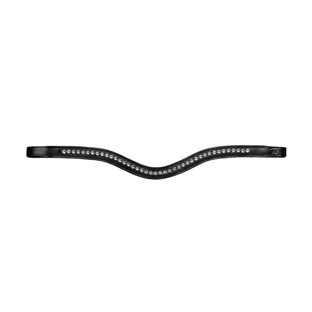 Frontriem Dy'on Half Swarovski V-Shaped Nec Zwart