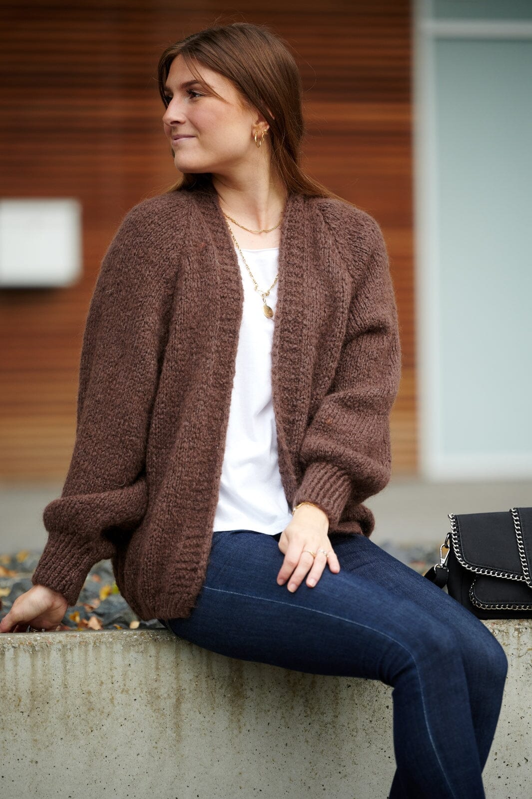 Noella Fora Knit Cardigan 548 dark brown