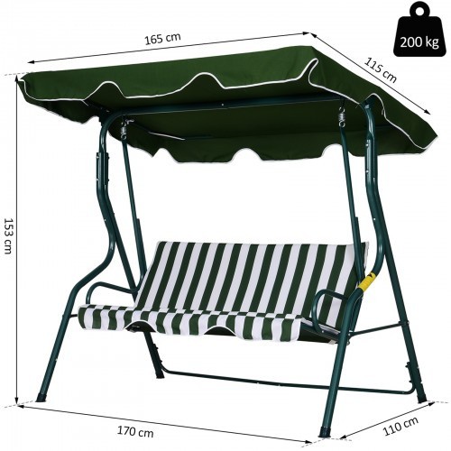 Cadeira de balanço para exterior Outsunny, verde