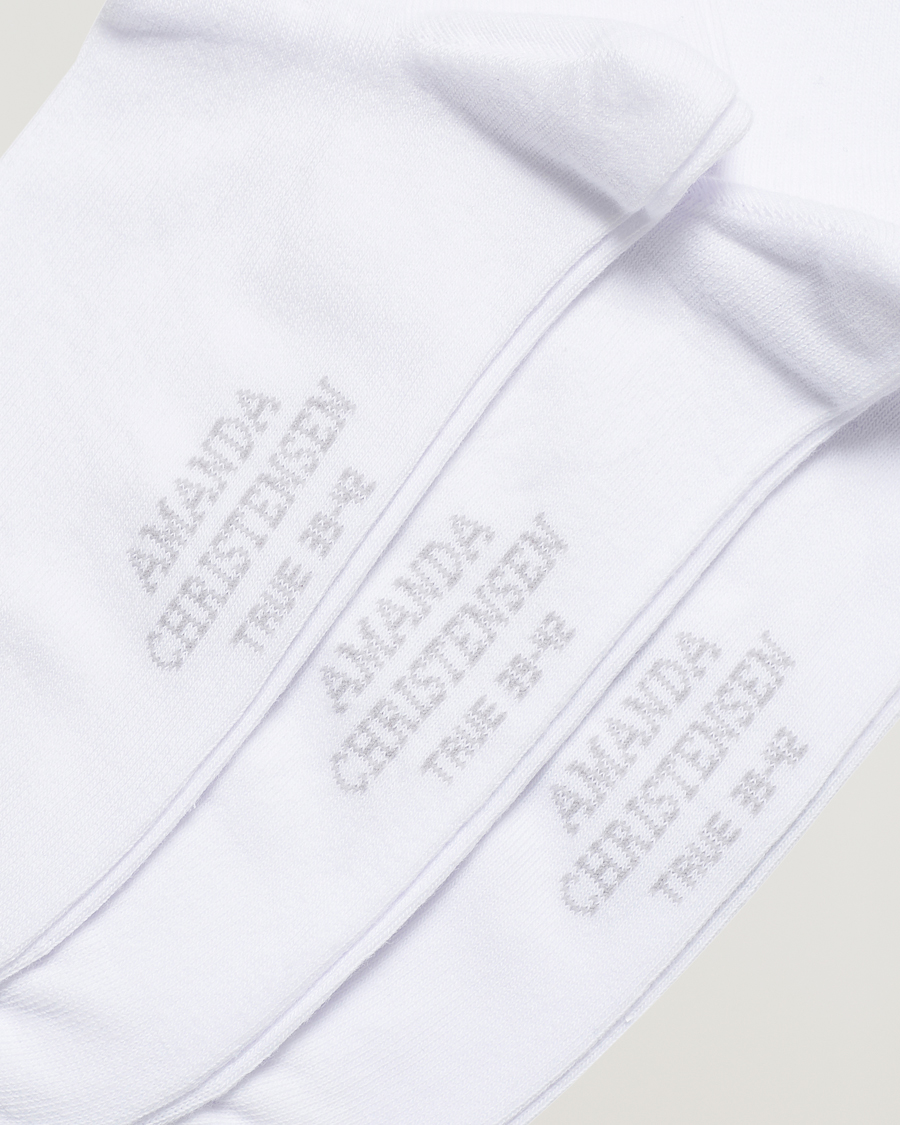 Amanda Christensen 3-Pack True Cotton Socks White